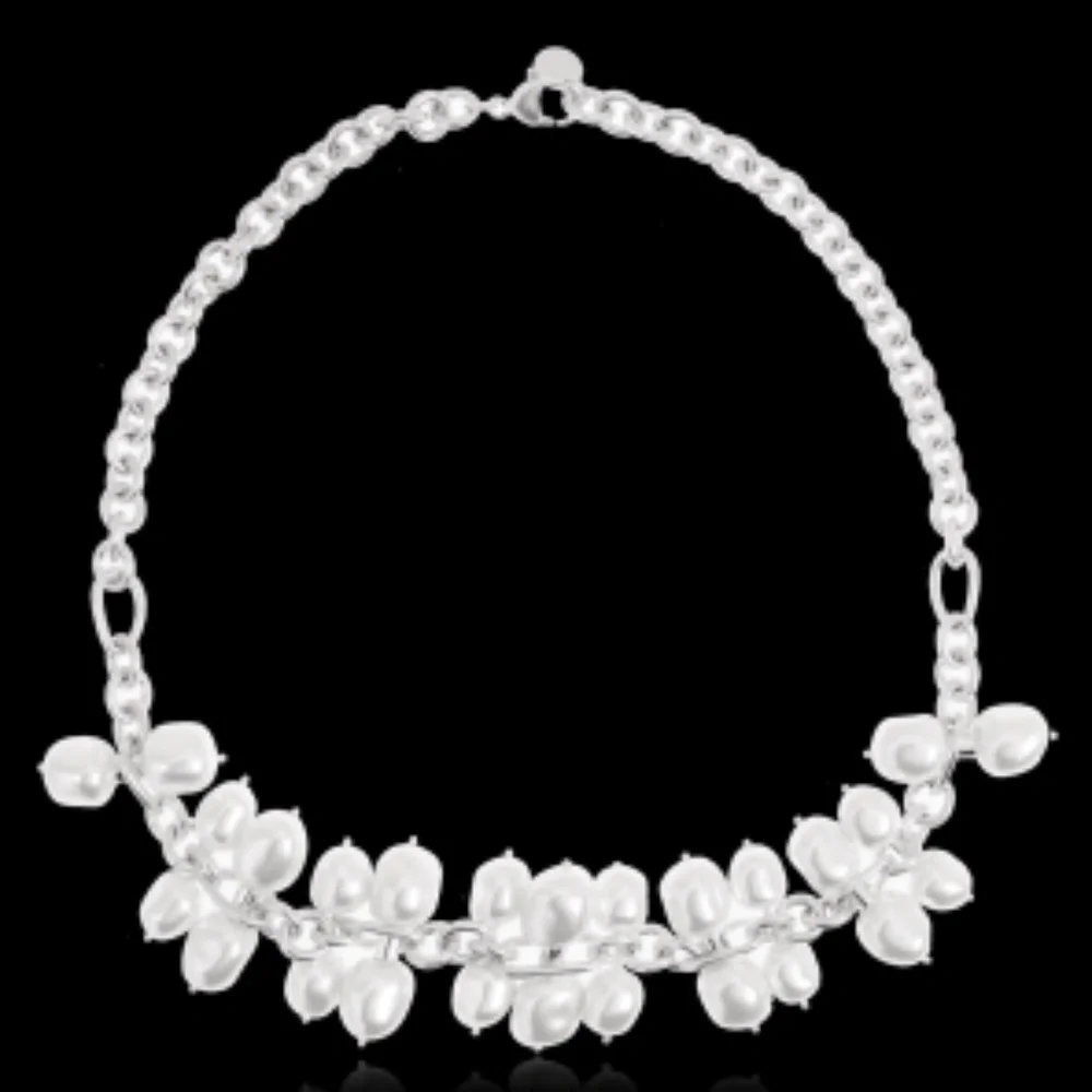 Cult Gaia ‘Dolly’ necklace silver stone Pearl